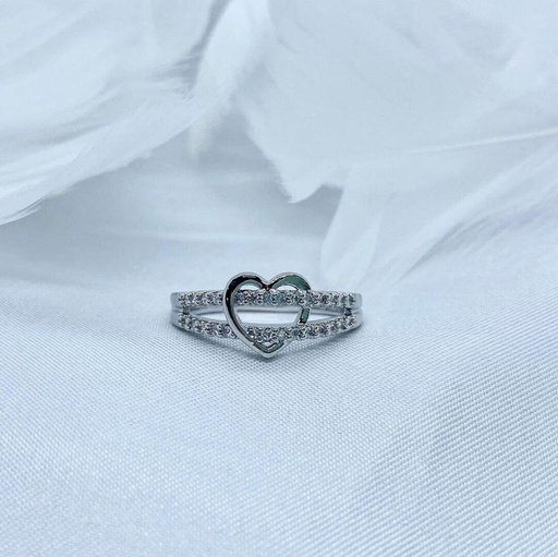 Heart Shape Unique Lab Grown Diamond Engagement Ring, 14K White Gold Dinty Ring, Minimalist Ring, Promise Ring, Gift For Her