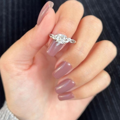 Cushion diamond Nature inspired engagement ring, IGI CERTIFIED Lab Grown Diamond, leaf Branch Twig Ring, 14K/18K