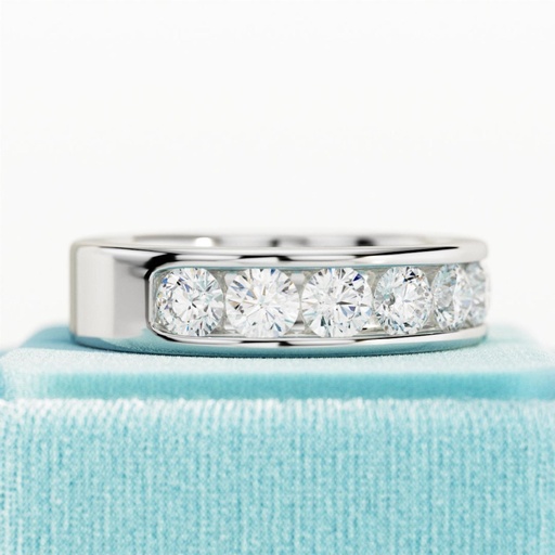  Lab Grown Diamond Half Eternity Band / Channel Set Diamond Band / White Gold / Platinum / Unique Eternity Ring / Lab Diamonds