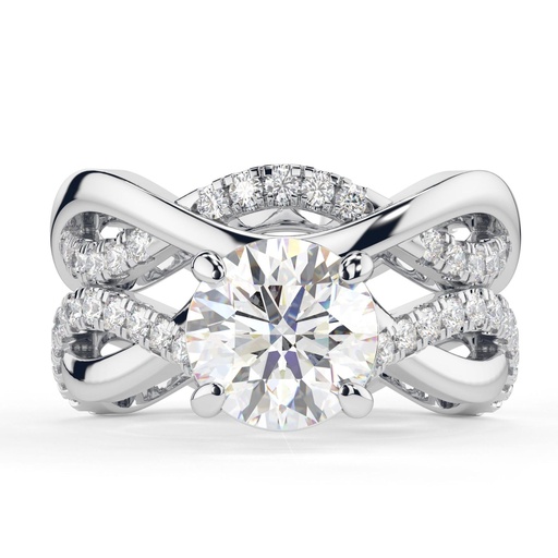  Wedding Ring Set Round Cut Engagement Ring With Matching Band 18k Gold Bridal Ring Set Huge Diamond Ring Set