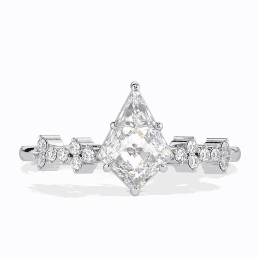 Kite Cut Diamond Unique Solitaire With Accents Engagement Ring for Women