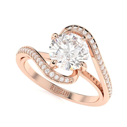  Engagement Ring Round Cut   Bridal Ring Solitaire  Diamond Wedding Ring Twist Anniversary Ring White Gold Ring