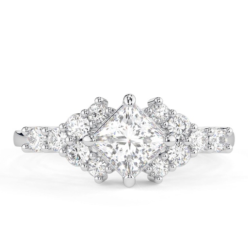 Princess Cut Diamond Cluster Anniversary Ring for Women