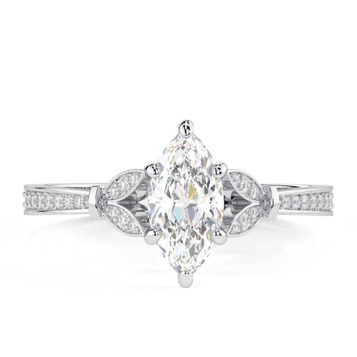 Marquise Cut Diamond Unique Solitaire With Accents Engagement Ring for Women