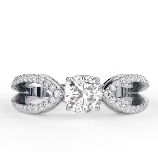 Cushion Cut Diamond Split Shank Anniversary Ring for Women