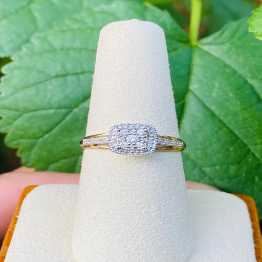 Certified 1/4 Ct Diamond Halo Engagement, Wedding, Anniversary SI1/G Diamond Ring 10k Yellow Gold Top Quality