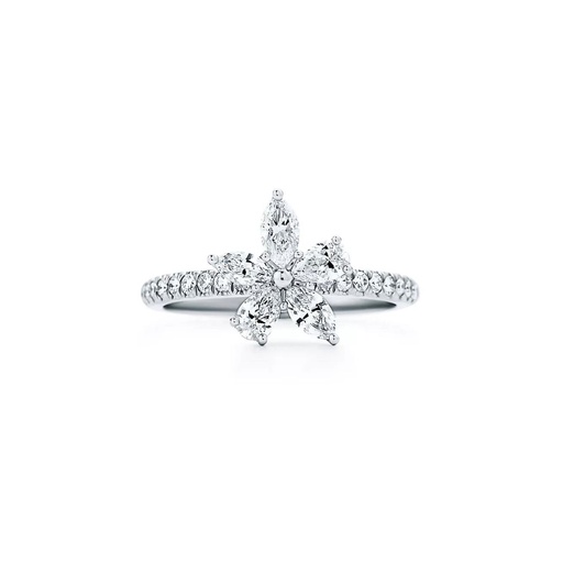 Pear & Marquise Cut Floral Engagement Ring for Women