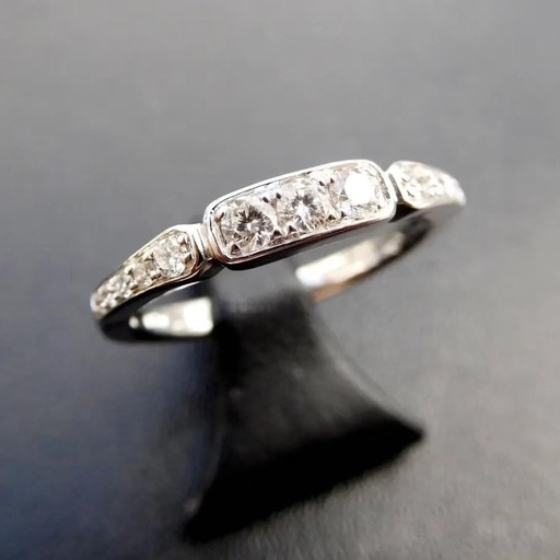 Art Deco diamond wedding ring, Vintage diamond eternity ring, antique. diamond band, moissanite band, engagement ring, stacking band ring