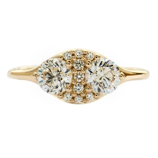 14K Yellow Gold Engagement Ring Round Cut Moissanite Wedding Ring Anniversary Ring Bridal Ring Anniversary Gift for Woman Promise Ring