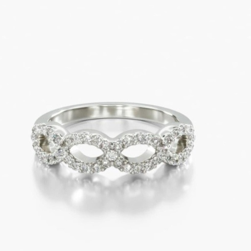 Round Cut Diamond Unique Half Eternity Wedding Band For Women