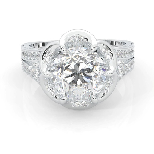 Round Cut Diamond 3 Stone Split Shank Heavy Anniversary Ring for Women