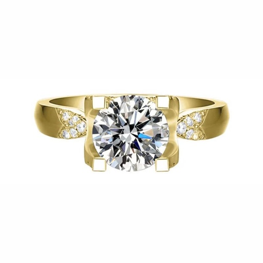 Round Cut Hidden Halo Engagement Ring for Women
