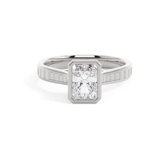 Bezel Set Radiant Cut Engagement Ring for Women