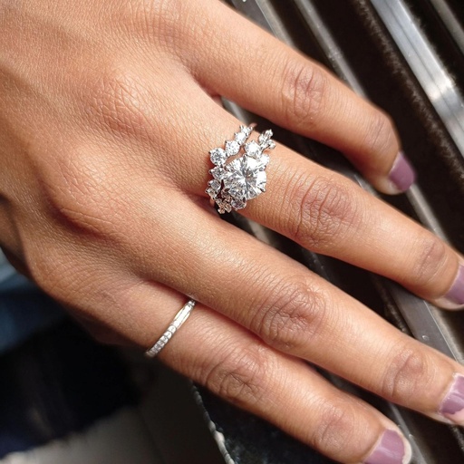 Round Cut Bridal Set Engagement Ring