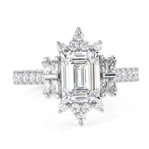 Emerald Cut  Engagement Ring, Art Deco Ring, Antique Vintage Ring For Women, 14K Rose Gold Wedding Ring, Anniversary Gift For Her