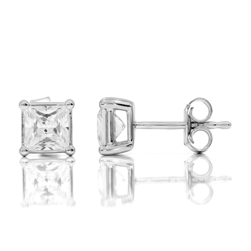 Princess Cut Diamond Stud Earrings For Women