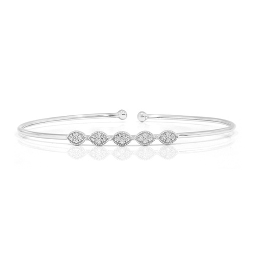  Round Diamond Adujstable Size Bangle 