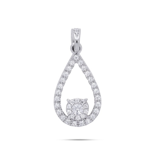 Round Diamond Water Drop Design Pendant 