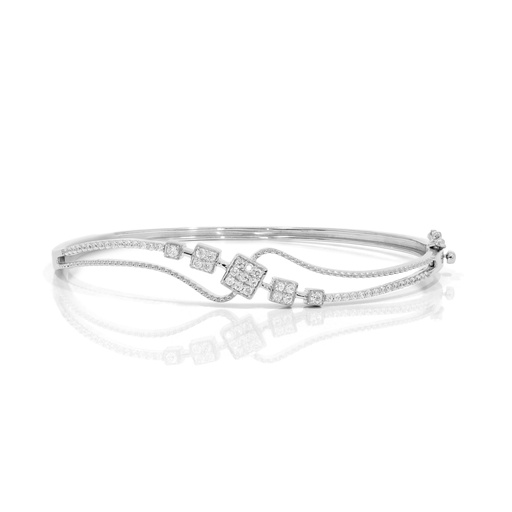  Round Diamond Fancy Twisted Design Bangle 