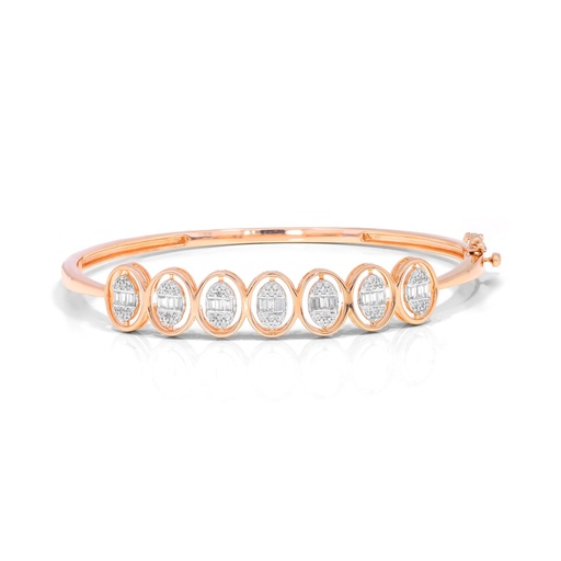  Round Diamond Oval Shape Lovebright Bangle 