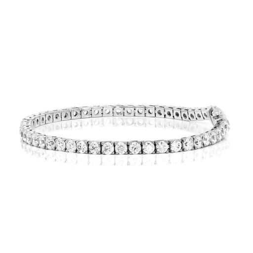 Round Cut Diamond Sterling Silver Tennis Bracelet For Women