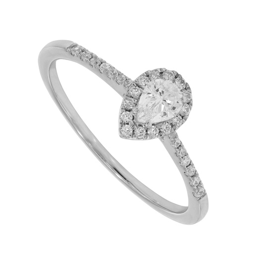 Round And Pear Diamond Engagement Ring For Women