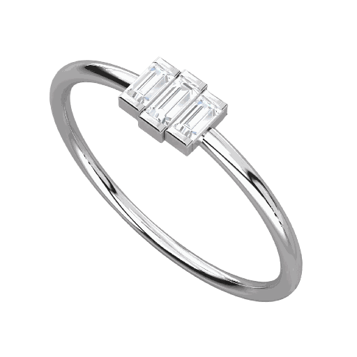  Baguette Cut Diamond 3 Stone For Women
