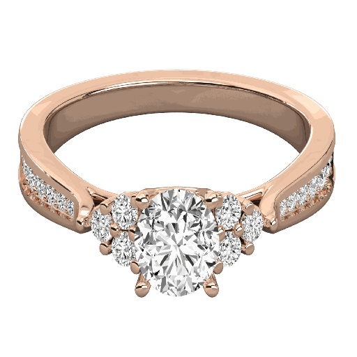  Round Diamond  Halo Engagement Ring For Her