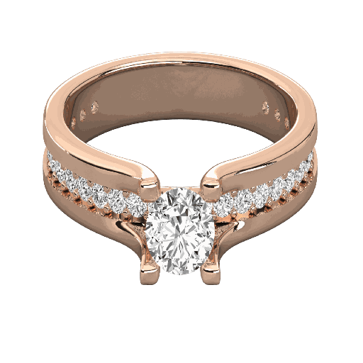 Round Solitaire Engagement Diamond Ring For Her