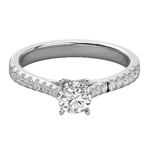 Round Diamond Micro Prong Set Solitaire Ring For Her
