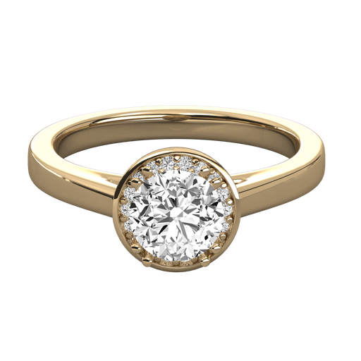 Round Diamond Solitaire Halo Wedding Band