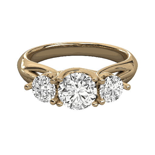 Round Cut Diamond 3 Stone Wedding Ring for Her