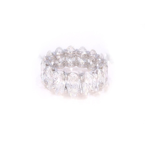 Classic Eternity Ring with Oval Shaped Diamonds For Her