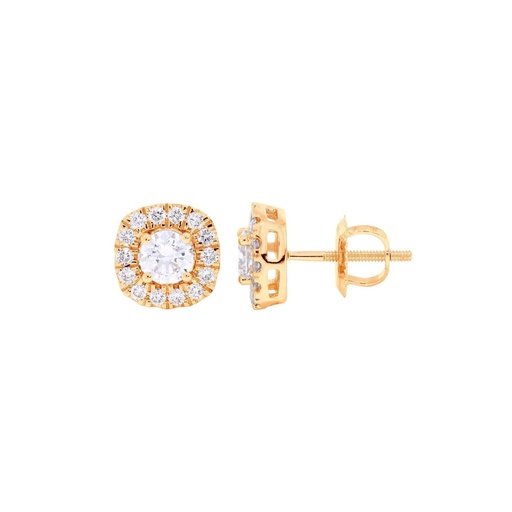 Round Diamond Stud Earrings For Her