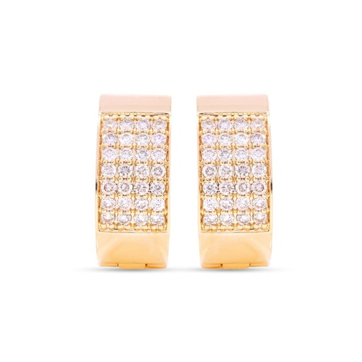  Round Diamond Hinged Huggie Hoop Earring 