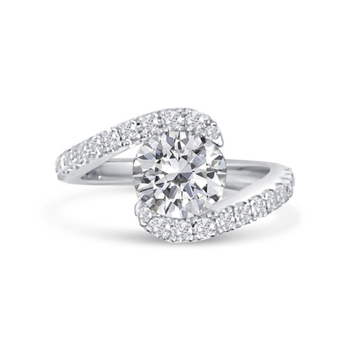  Bypass Round Shape Moissanite Engagement Ring