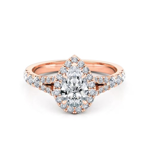 Pear Cut Split Shank Moissanite Engagement Ring 