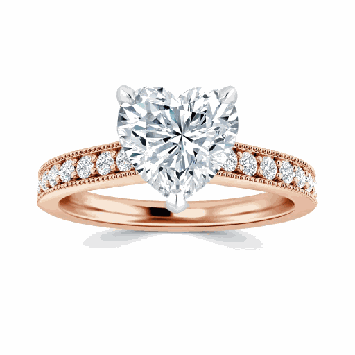 Heart Shape Setting Engagement Ring For Women