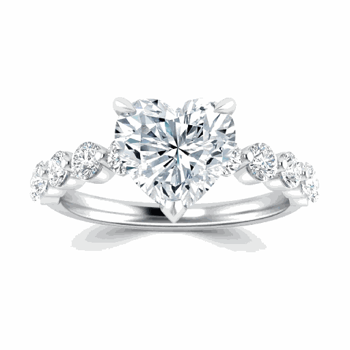  Heart Shape Diamond Engagement Ring For Women