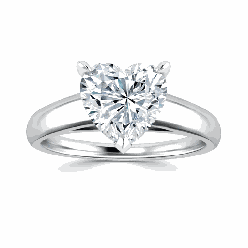  Heart Shape Solitaire Engagement Ring For Women