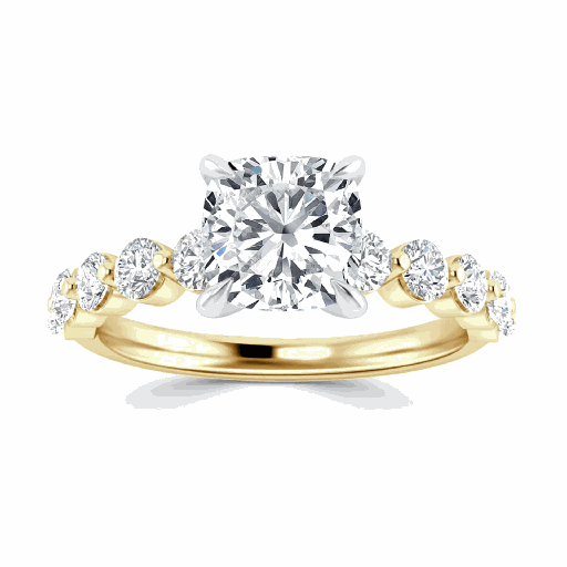  Cushion Cut Diamond Engagement Ring For Women