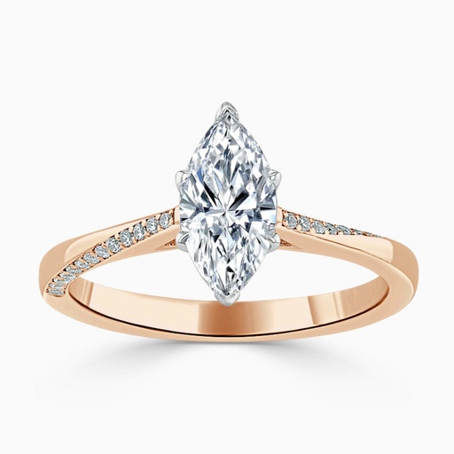Marquise Cut Cathedral Engagement Ring For Women