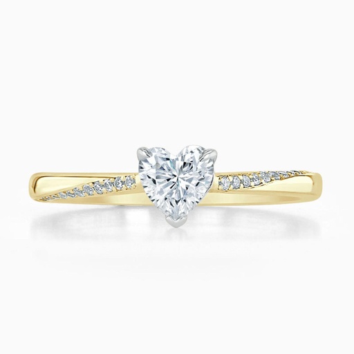 Heart Shape Cathedral Engagement Ring For Women