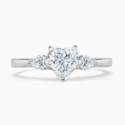  Heart Shape Three Stone Engagement Ring For Women
