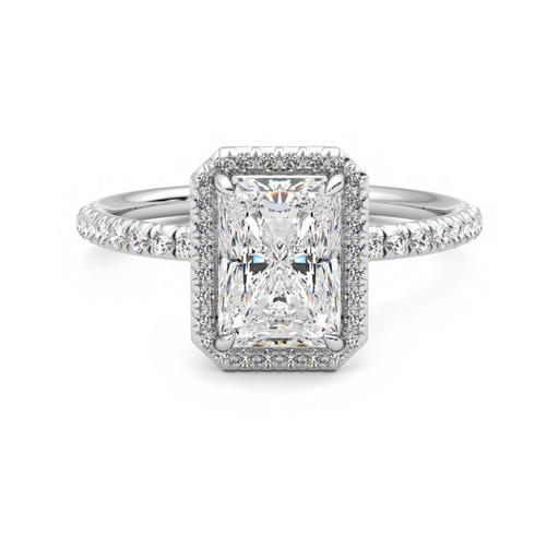 Radiant Cut Halo Engagement Ring For Women