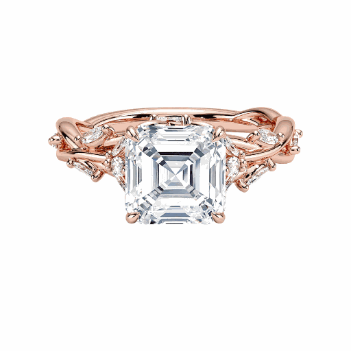 Asscher Shaped Vintage Engagement Ring For Women