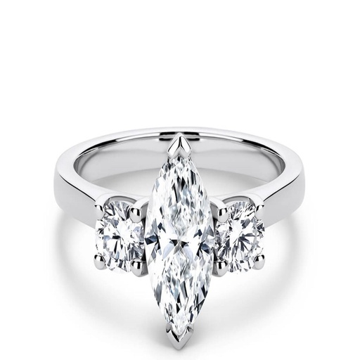  Marquise Shape Three Stone Engagement Ring For Women