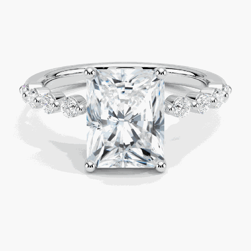  Radiant Cut Prong Set Engagement Ring For Women
