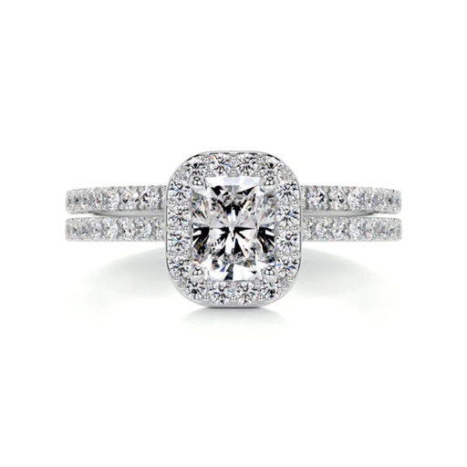  Radiant Shape Halo Bridal Set Ring For Women