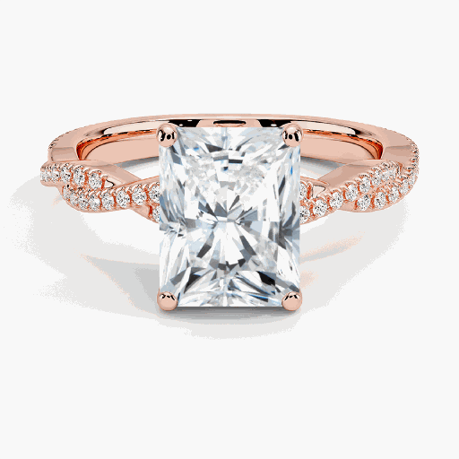  Radiant Cut Twisted Engagement Ring For Women